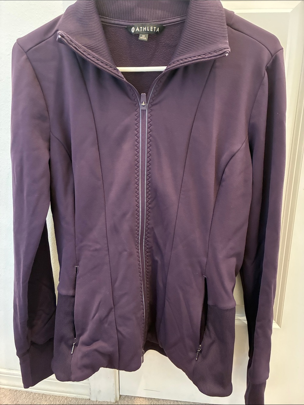 Athleta Plum Full-Zip Bomber Jacket